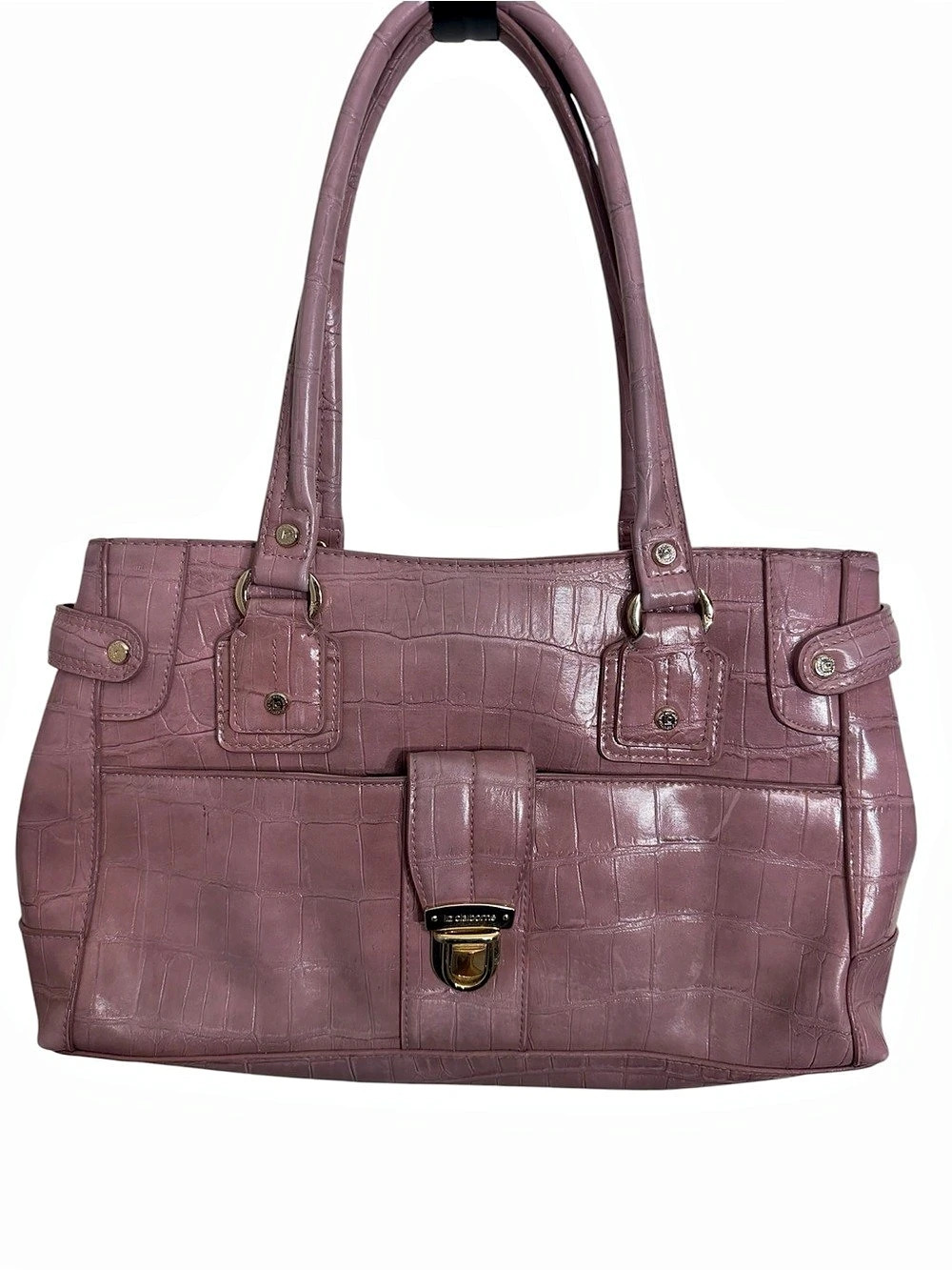 Liz Claiborne pink/light purple tortoise shell 5 section handbag! GUC!